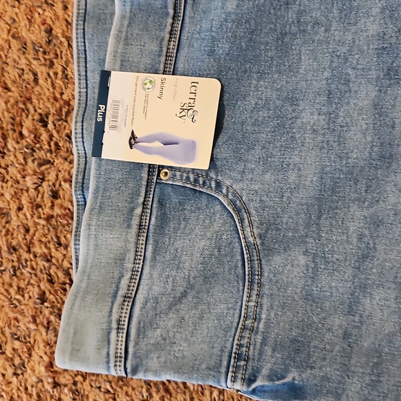 Terra & Sky Jeggings High Rise Skinny Pants Denim Light Blue 4X 28W-30W Plus - Picture 3 of 9